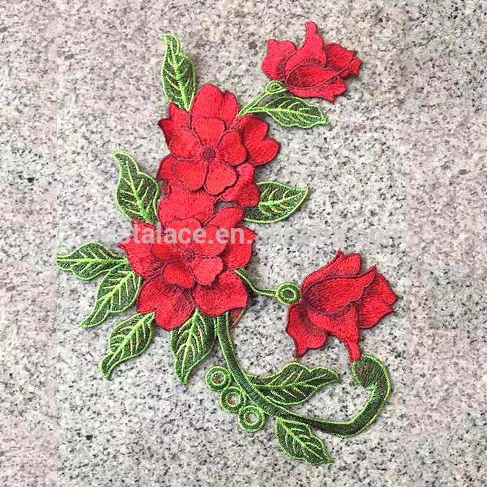 Embroidered Iron-On Cream Pink Flower Patch – Sew On Badge – Cloth Craft – UK & GB Theme
